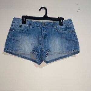 ZD Button Embroidered Pockets Y2K Denim 13 Floral Inner Shorts